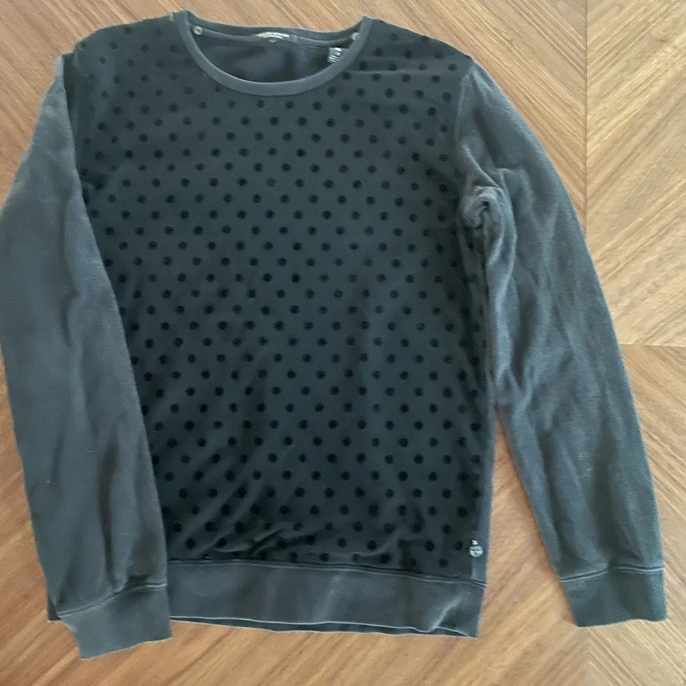 Scotch & Soda Maison Scotch black on black polka dot dress sweater - Picture 1 of 5
